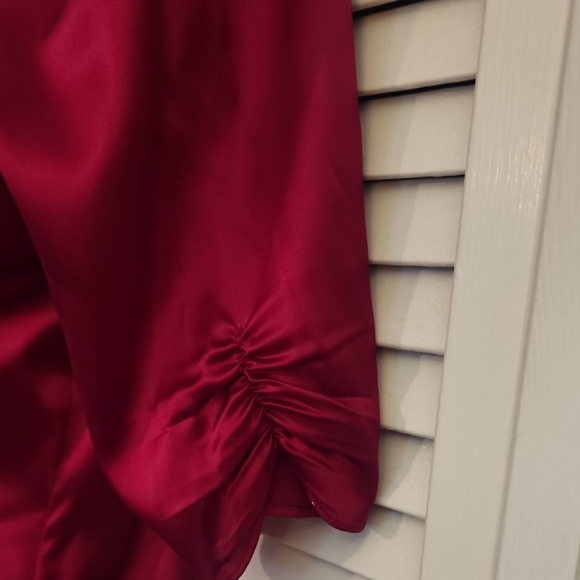 Express Deep Red Ruffled Blouse - Picture 5 of 5